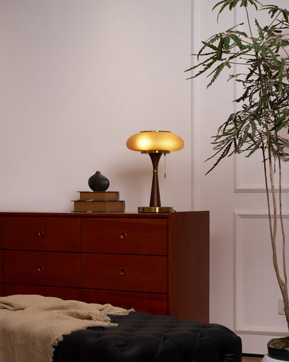 Matsutake Table Lamp Walnut Black Nickel Gold LED Indoor Lighting