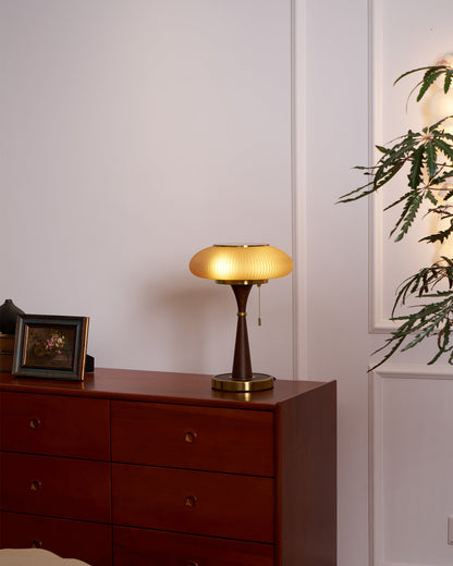 Matsutake Table Lamp Walnut Black Nickel Gold LED Indoor Lighting