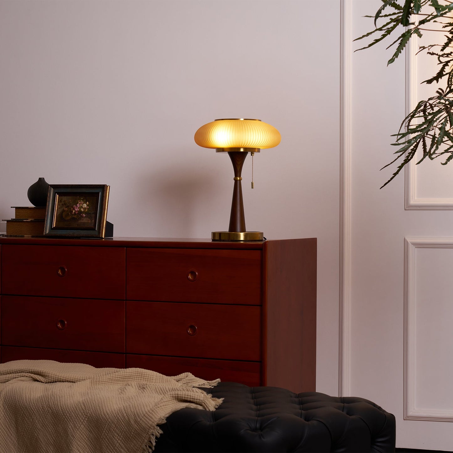 Matsutake Table Lamp Walnut Black Nickel Gold LED Indoor Lighting