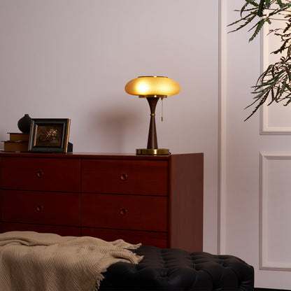 Matsutake Table Lamp Walnut Black Nickel Gold LED Indoor Lighting