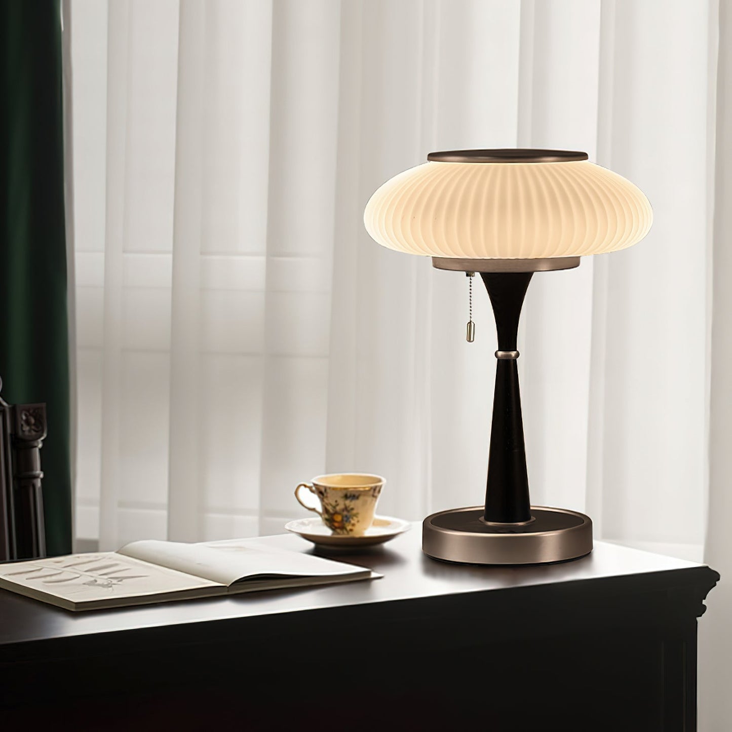 Matsutake Table Lamp Walnut Black Nickel Gold LED Indoor Lighting