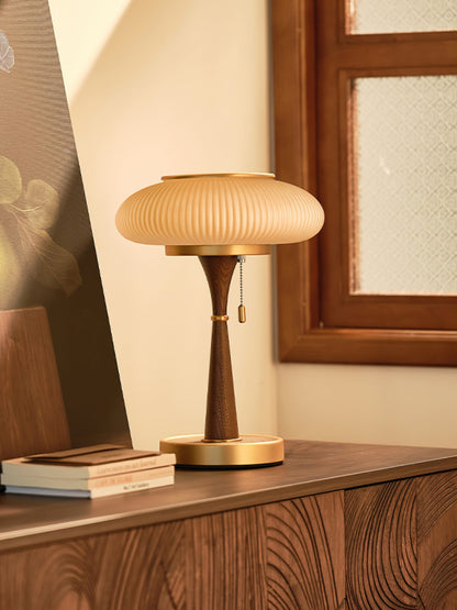 Matsutake Table Lamp Walnut Black Nickel Gold LED Indoor Lighting