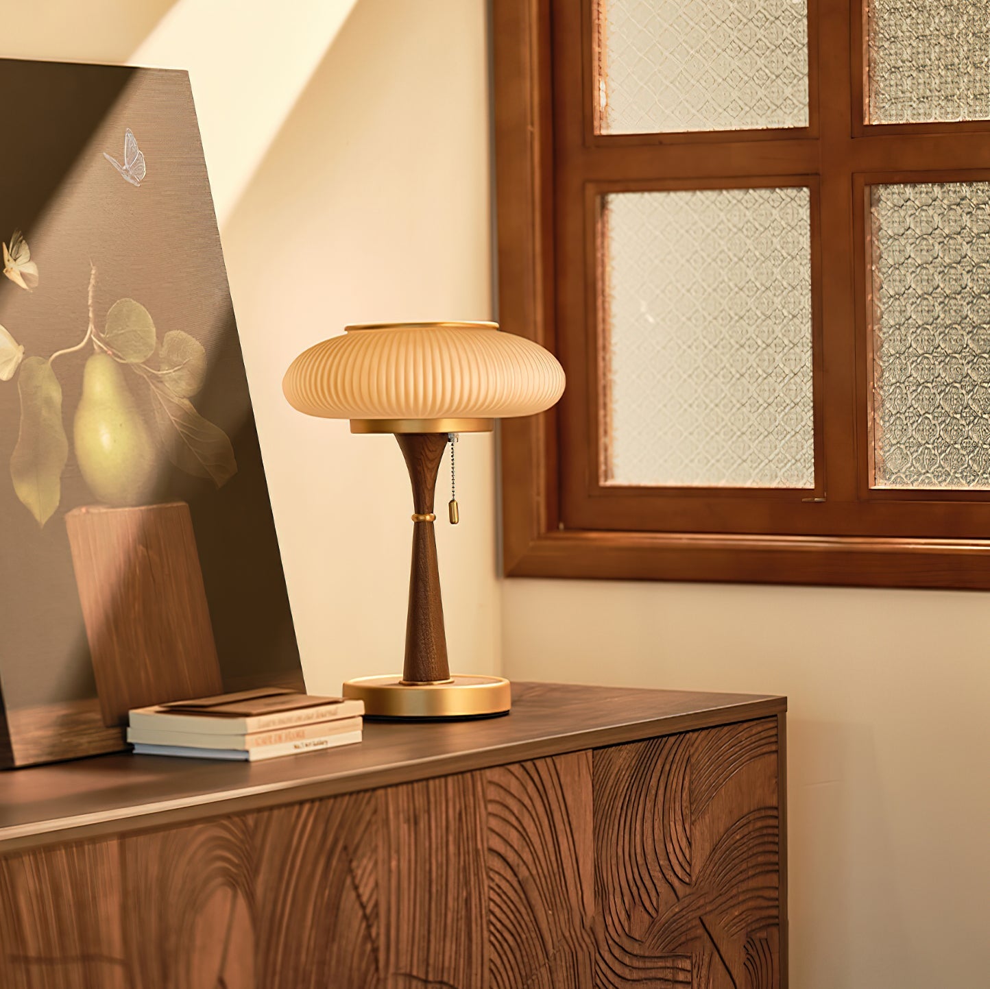 Matsutake Table Lamp Walnut Black Nickel Gold LED Indoor Lighting