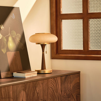 Matsutake Table Lamp Walnut Black Nickel Gold LED Indoor Lighting