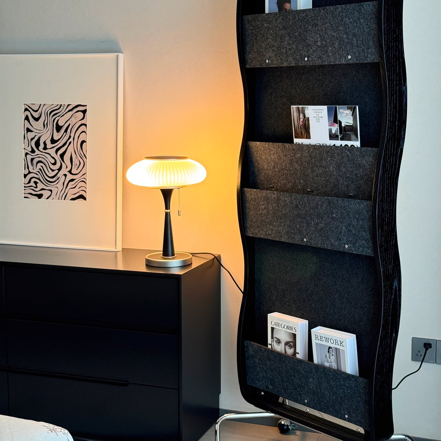 Matsutake Table Lamp Walnut Black Nickel Gold LED Indoor Lighting