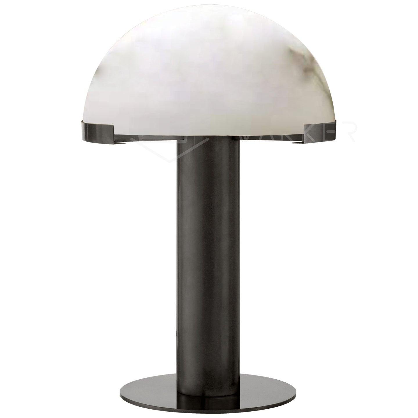 Luxury Alabaster Table Lamp – Natural Stone Lamp with Bronze Frame
