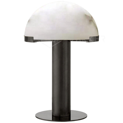 Luxury Alabaster Table Lamp – Natural Stone Lamp with Bronze Frame