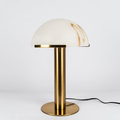 Luxury Alabaster Table Lamp – Natural Stone Lamp with Bronze Frame