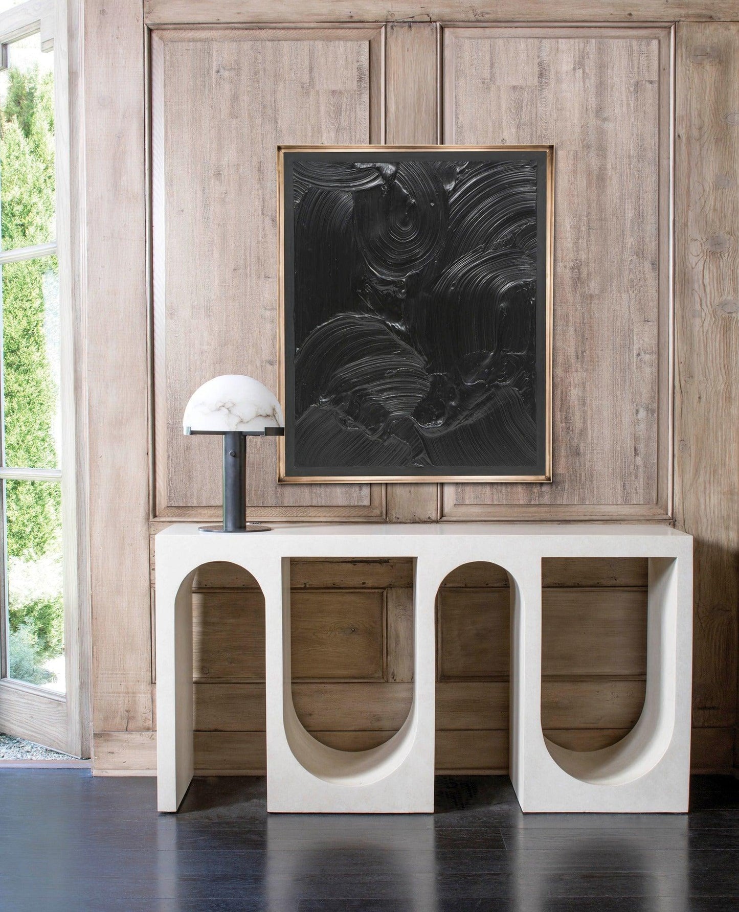 Luxury Alabaster Table Lamp – Natural Stone Lamp with Bronze Frame