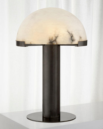 Luxury Alabaster Table Lamp – Natural Stone Lamp with Bronze Frame