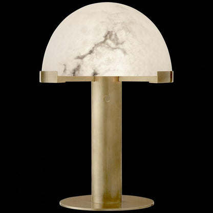 Luxury Alabaster Table Lamp – Natural Stone Lamp with Bronze Frame