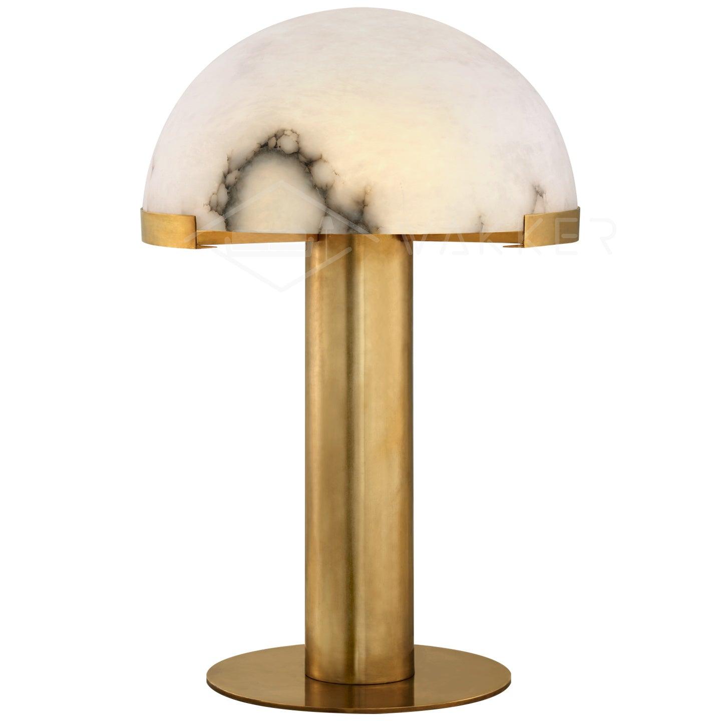 Luxury Alabaster Table Lamp – Natural Stone Lamp with Bronze Frame