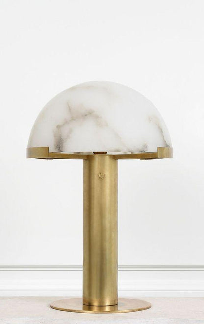 Luxury Alabaster Table Lamp – Natural Stone Lamp with Bronze Frame