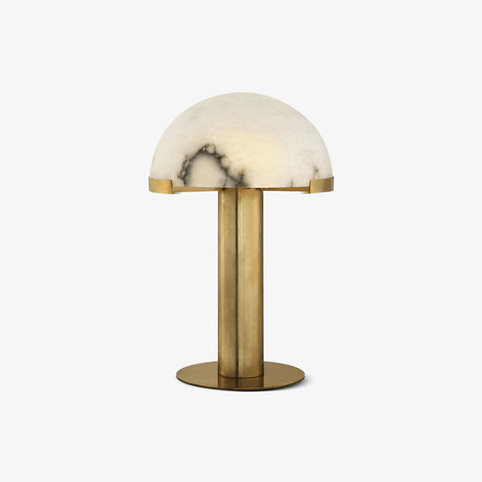 Luxury Alabaster Table Lamp – Natural Stone Lamp with Bronze Frame