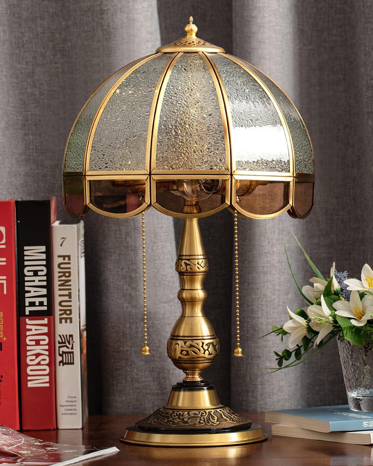 Meyde Table Light with Brass Gold Body & Matte Glass Shade for Modern Elegant Interiors Lamp