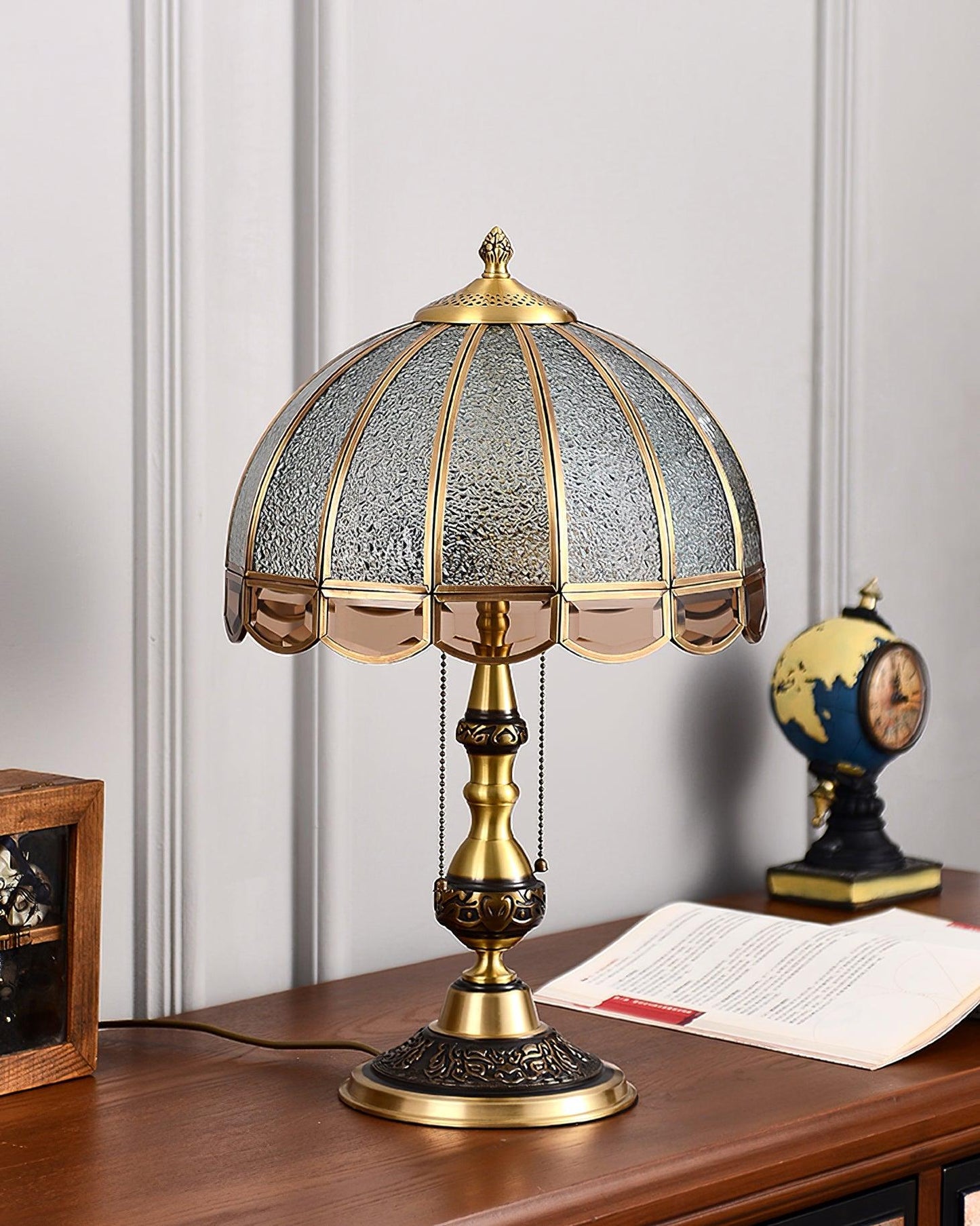 Meyde Table Light with Brass Gold Body & Matte Glass Shade for Modern Elegant Interiors Lamp