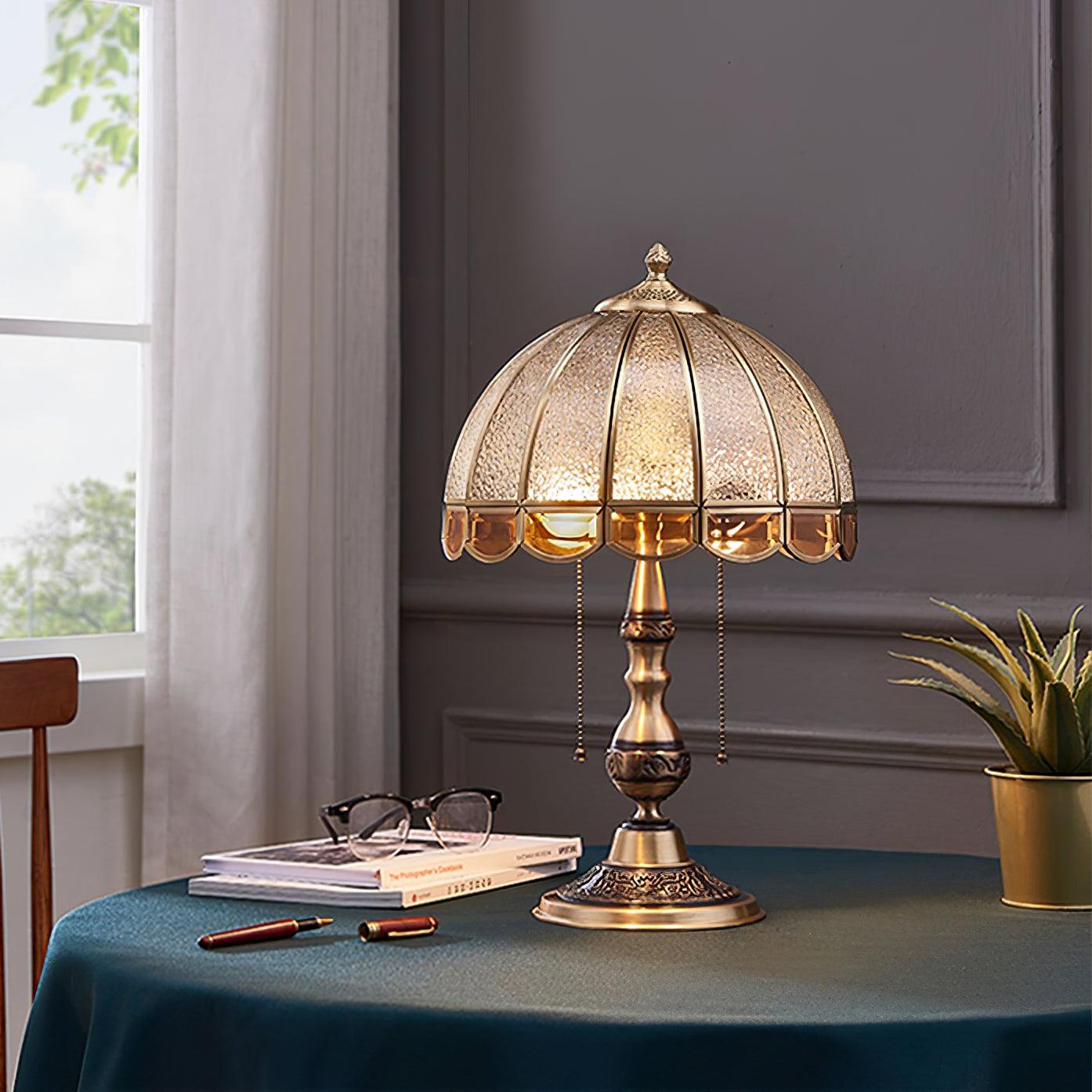 Meyde Table Light with Brass Gold Body & Matte Glass Shade for Modern Elegant Interiors Lamp