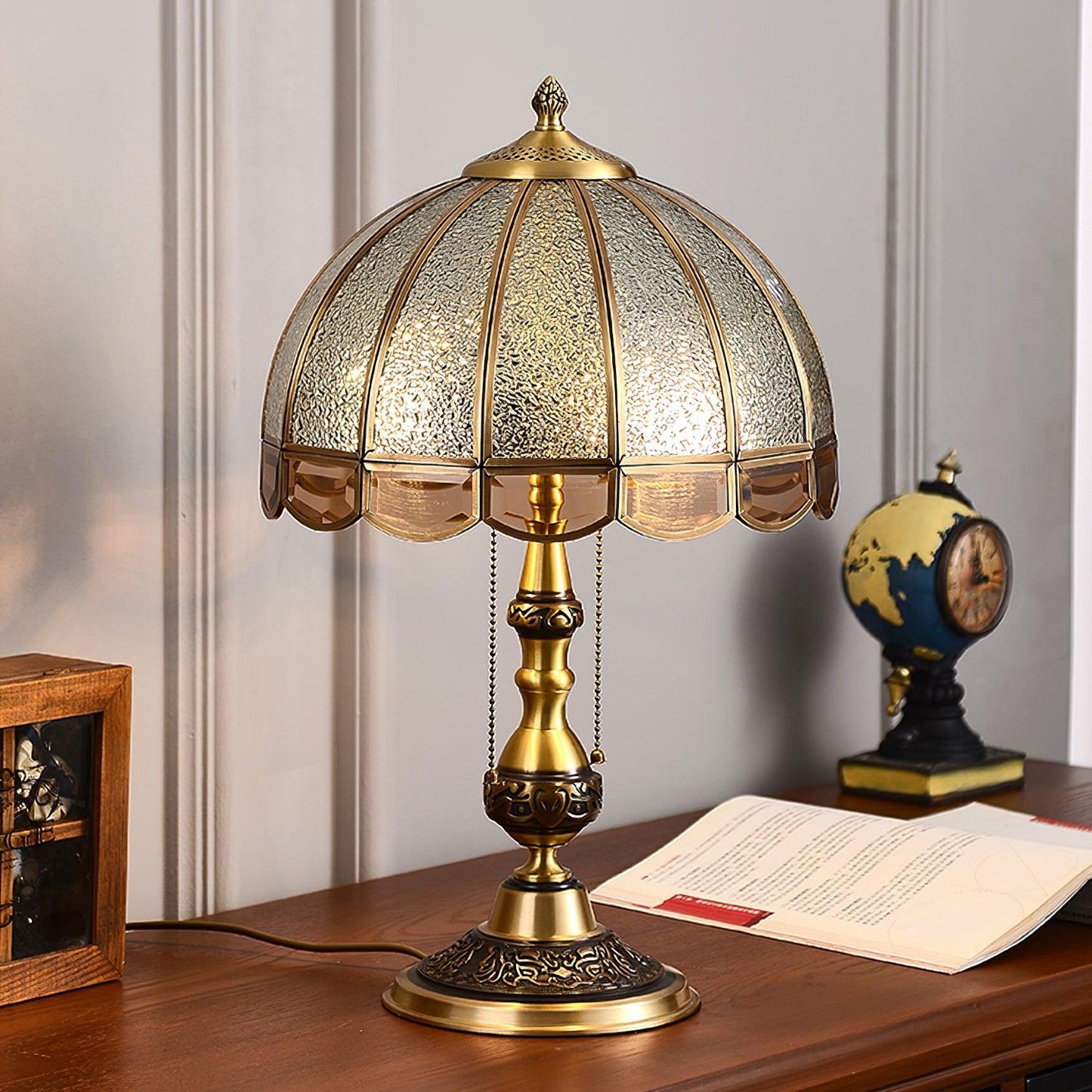 Meyde Table Light with Brass Gold Body & Matte Glass Shade for Modern Elegant Interiors Lamp