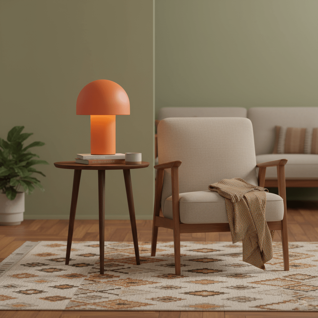 Whimsical Mushroom Umbrella Design with Warm Ambient Lighting Lamp