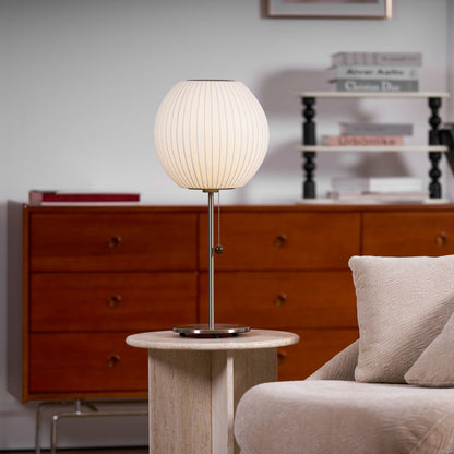 Nelson Lamp – Modern Chrome & Walnut Table Light