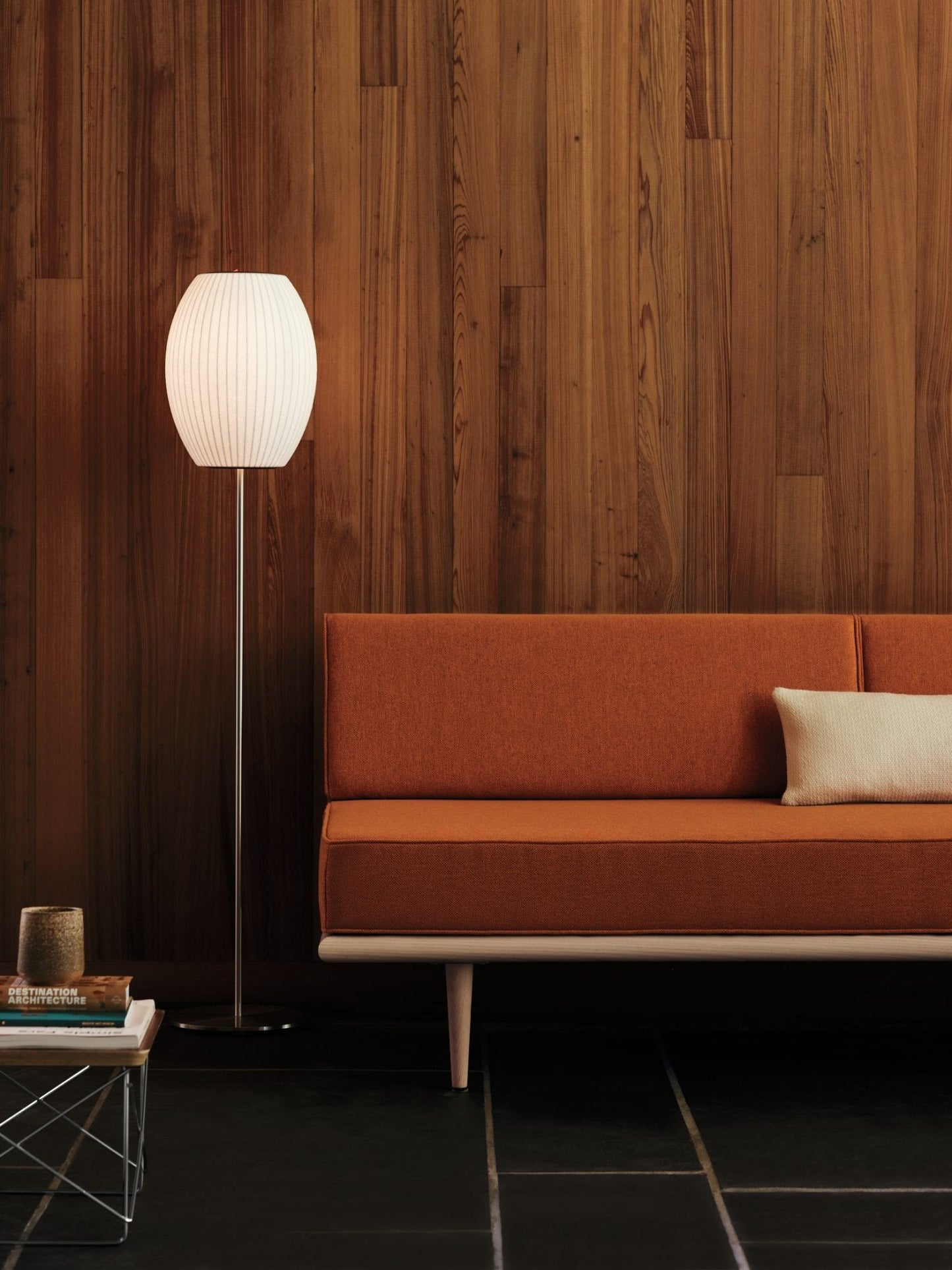 Nelson LED Floor Lamp With Floating Spherical Design