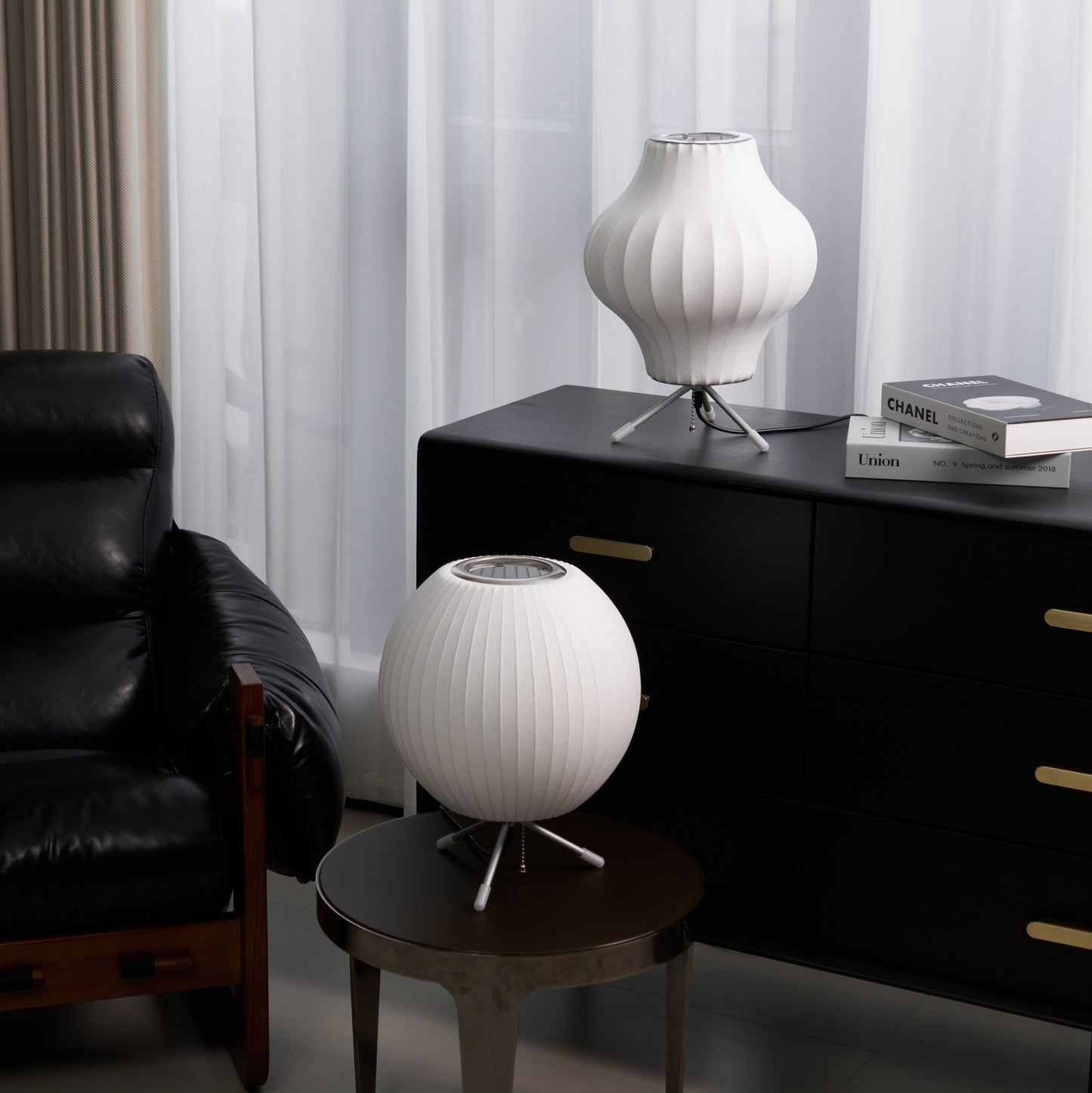 Nelson Tripod Table Lamp Chrome White LED Indoor Lighting