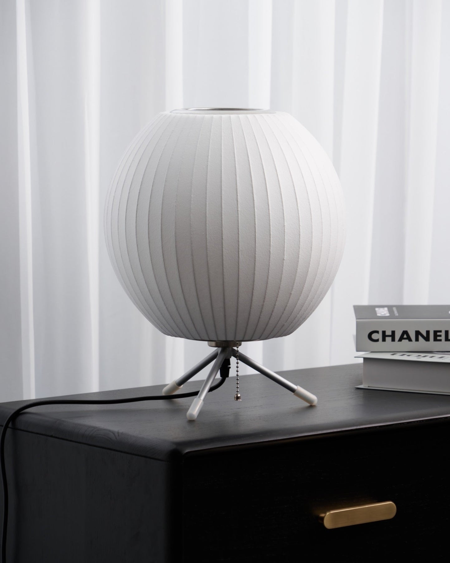 Nelson Tripod Table Lamp Chrome White LED Indoor Lighting