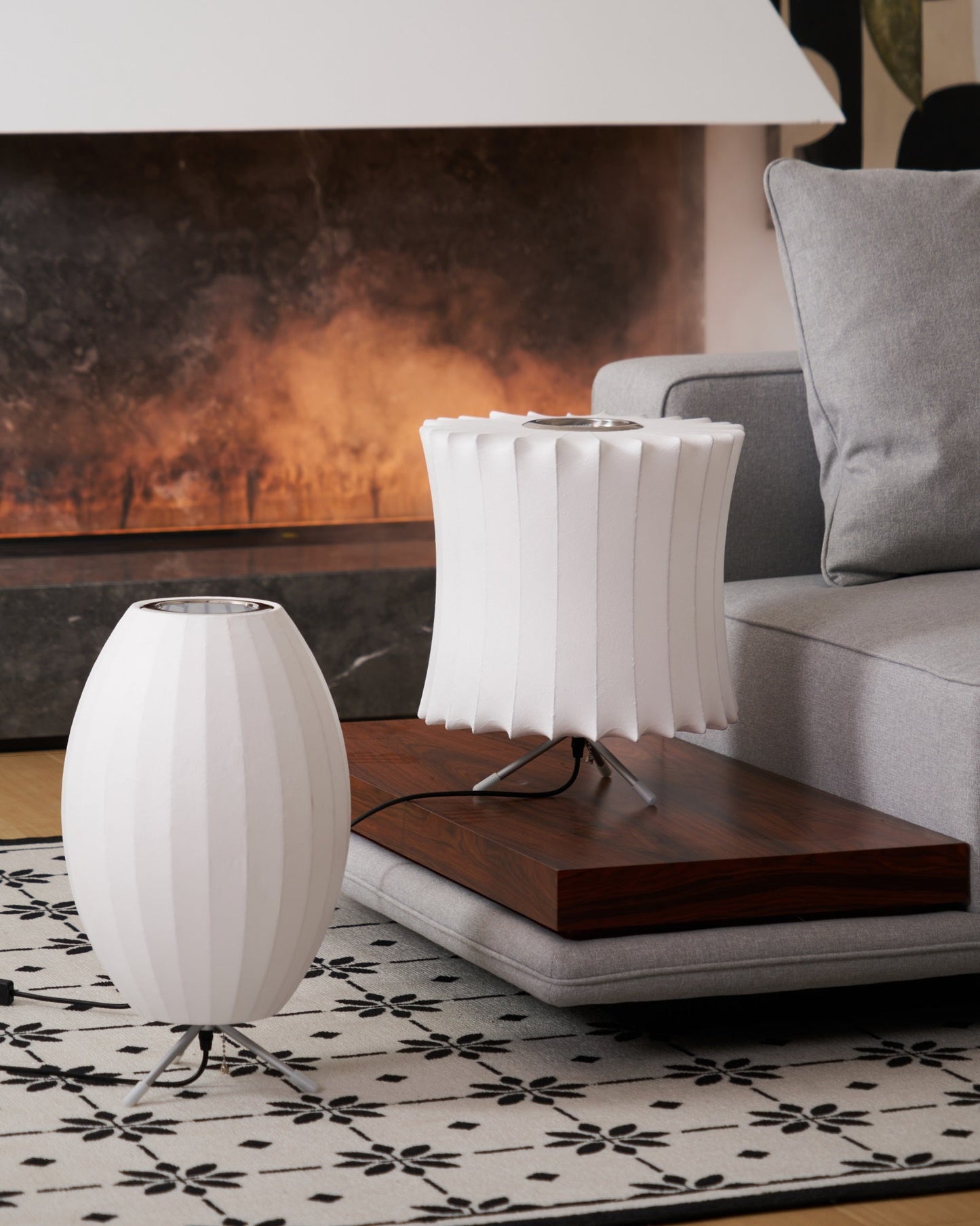 Nelson Tripod Table Lamp Chrome White LED Indoor Lighting