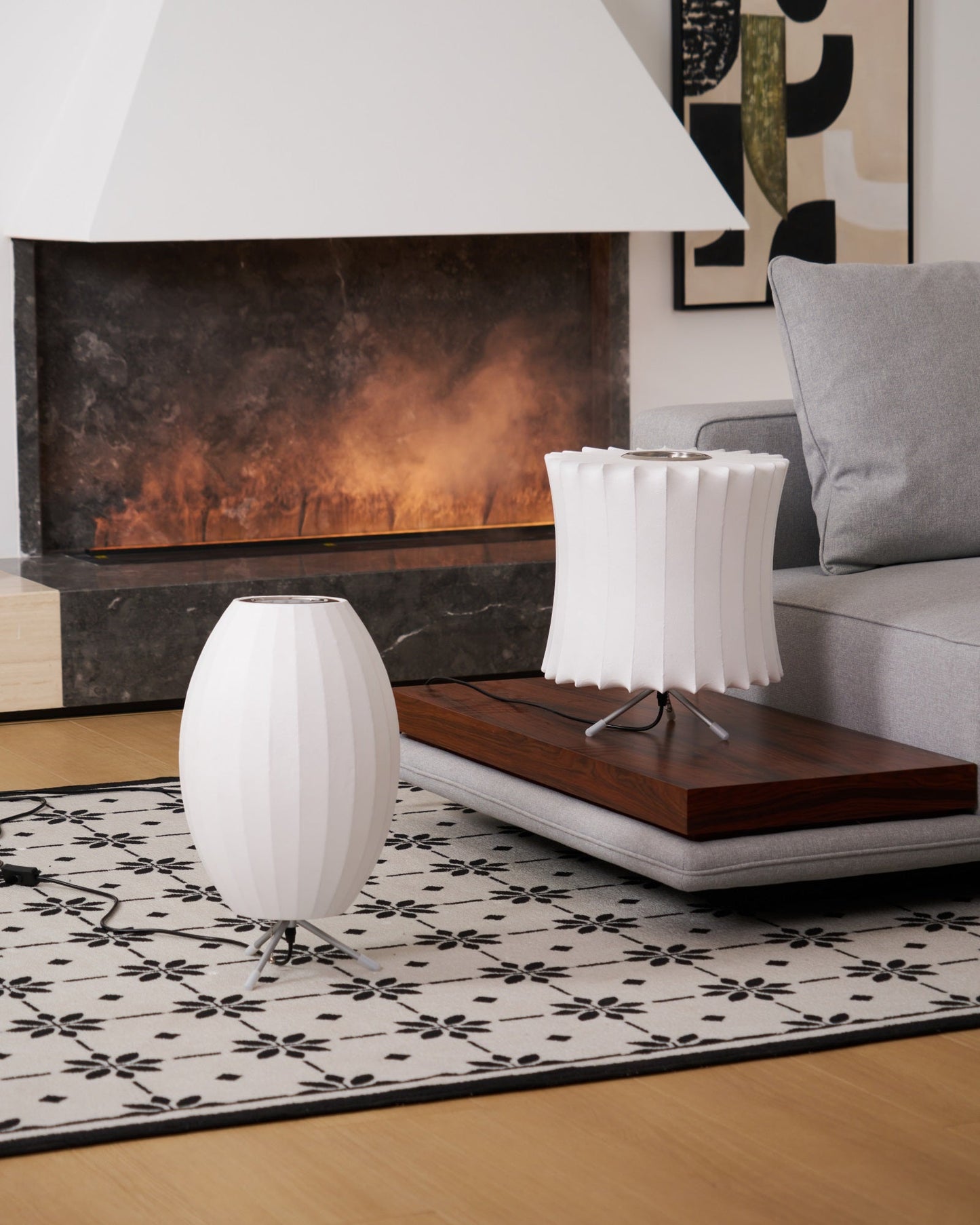 Nelson Tripod Table Lamp Chrome White LED Indoor Lighting