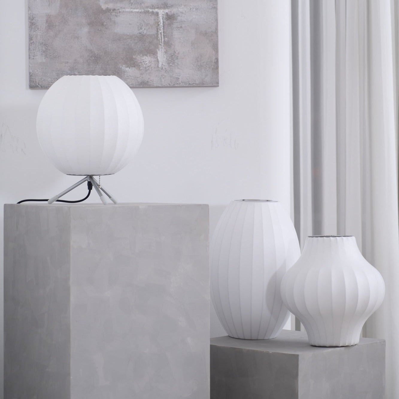 Nelson Tripod Table Lamp Chrome White LED Indoor Lighting