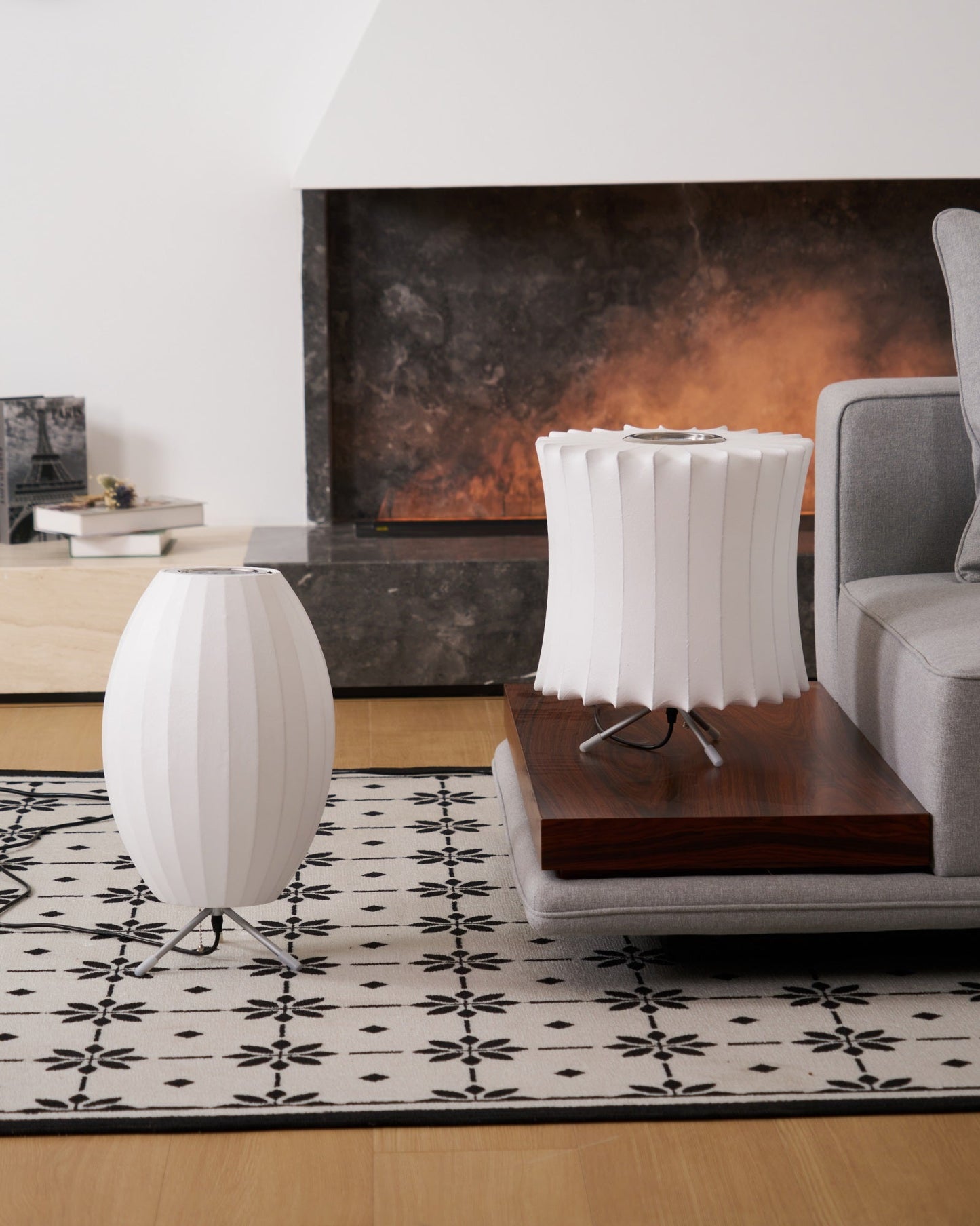 Nelson Tripod Table Lamp Chrome White LED Indoor Lighting