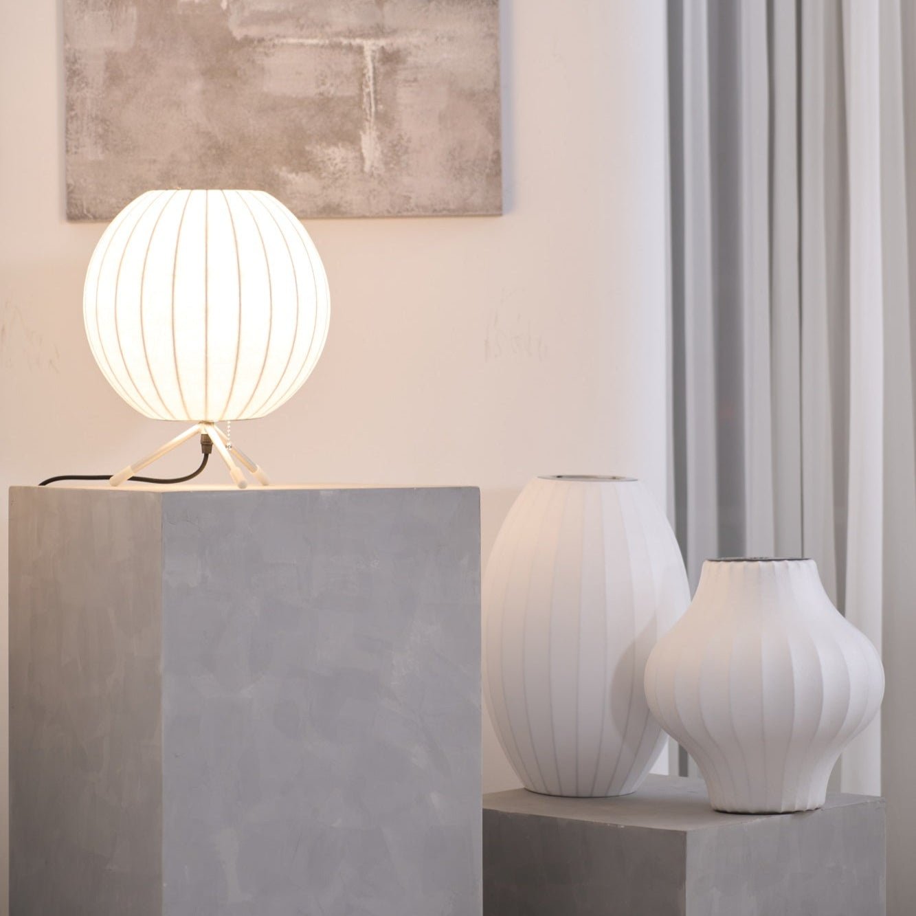 Nelson Tripod Table Lamp Chrome White LED Indoor Lighting