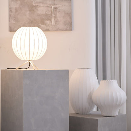 Nelson Tripod Table Lamp Chrome White LED Indoor Lighting