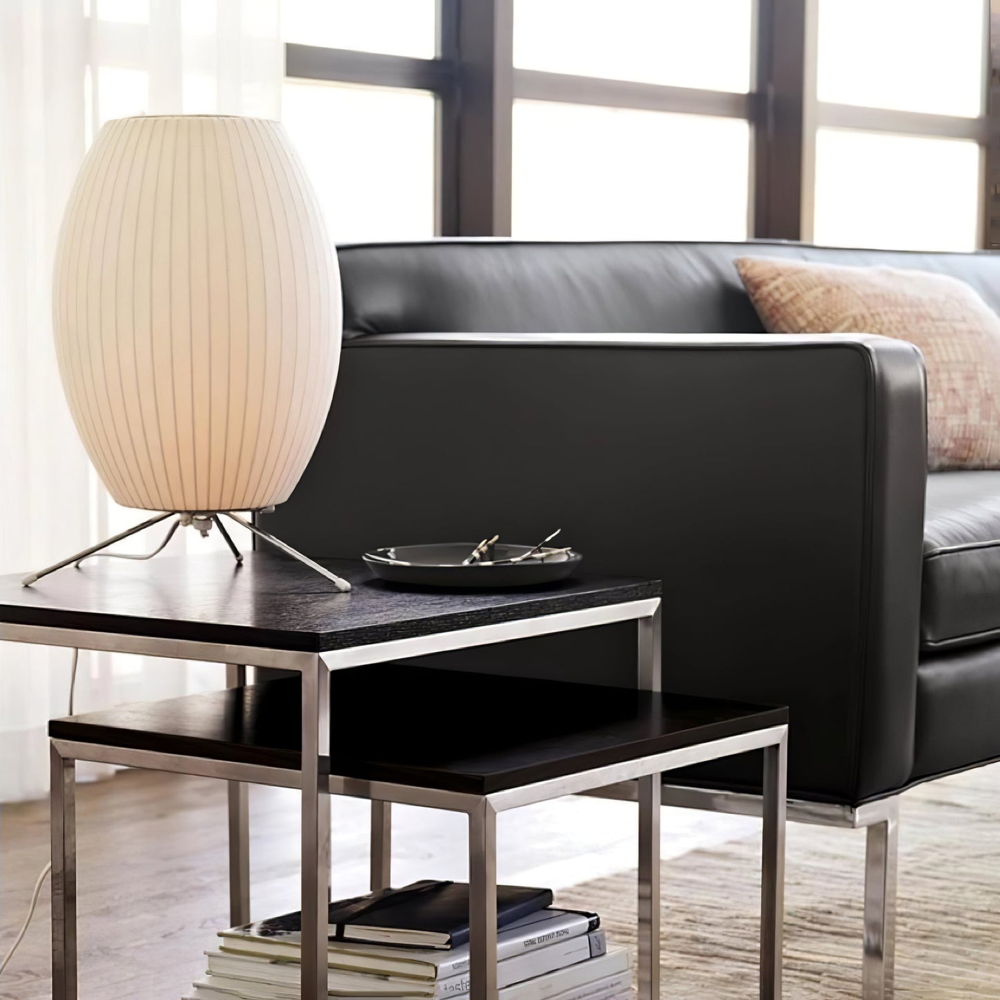 Nelson Tripod Table Lamp Chrome White LED Indoor Lighting