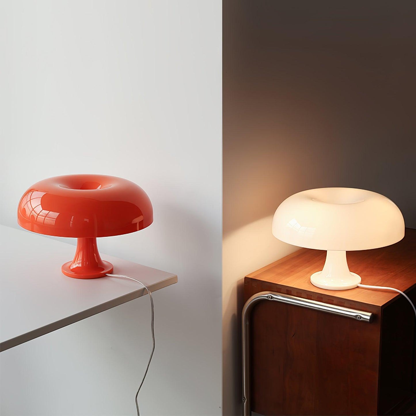Mushroom Table Lamp Mid Century Modern Colorful Desk Lamp