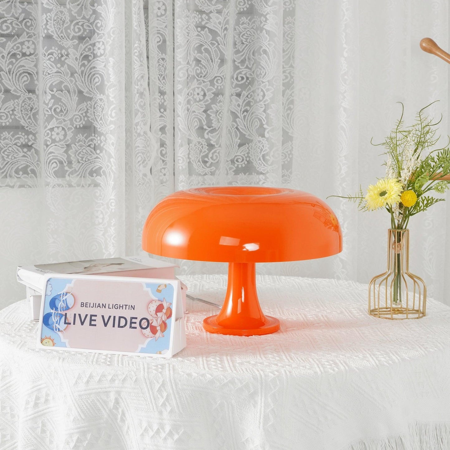 Mushroom Table Lamp Mid Century Modern Colorful Desk Lamp