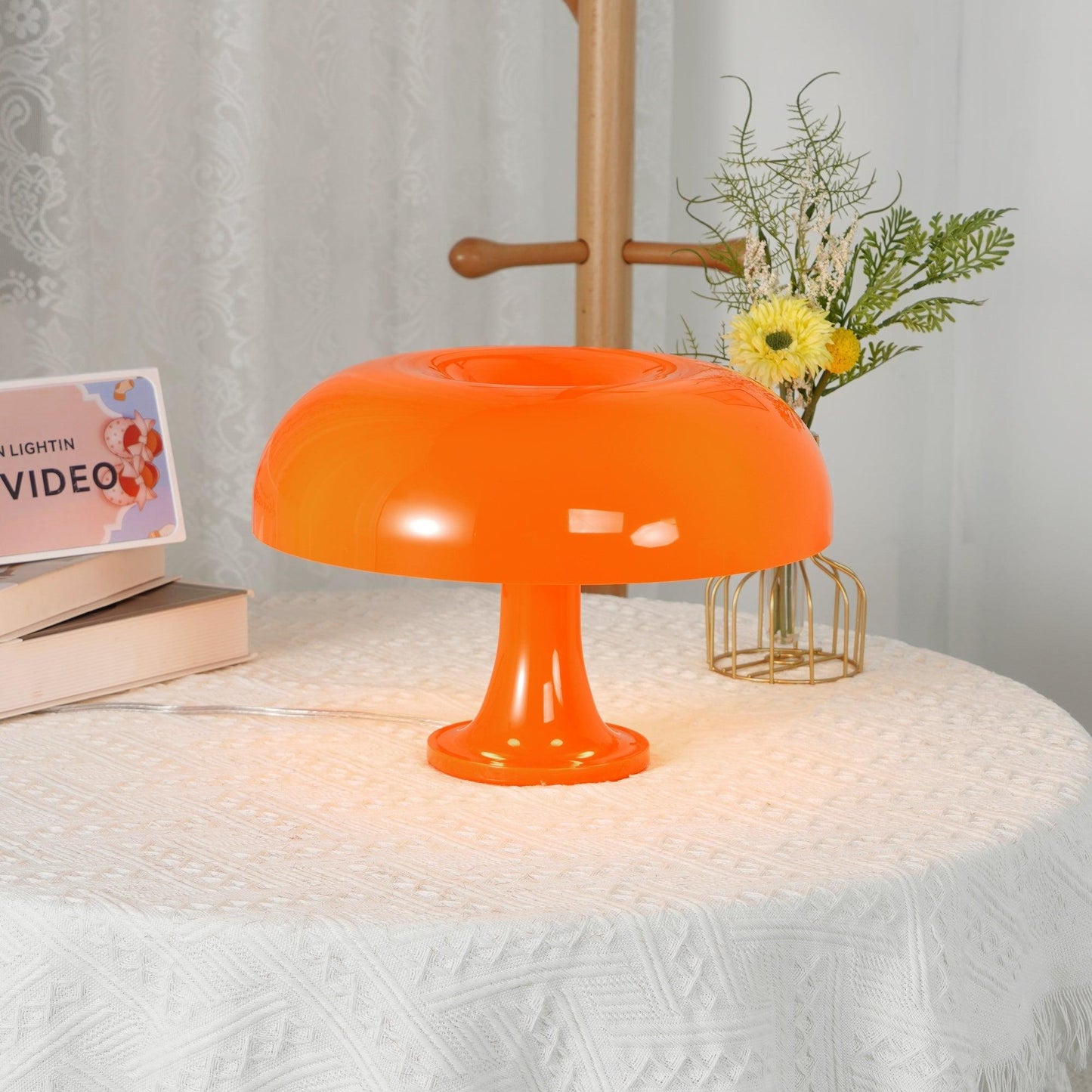 Mushroom Table Lamp Mid Century Modern Colorful Desk Lamp