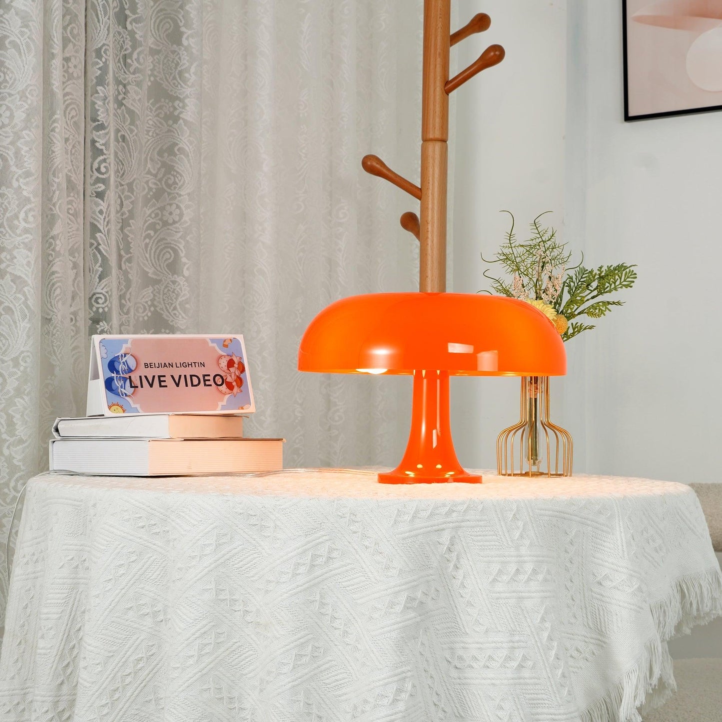 Mushroom Table Lamp Mid Century Modern Colorful Desk Lamp