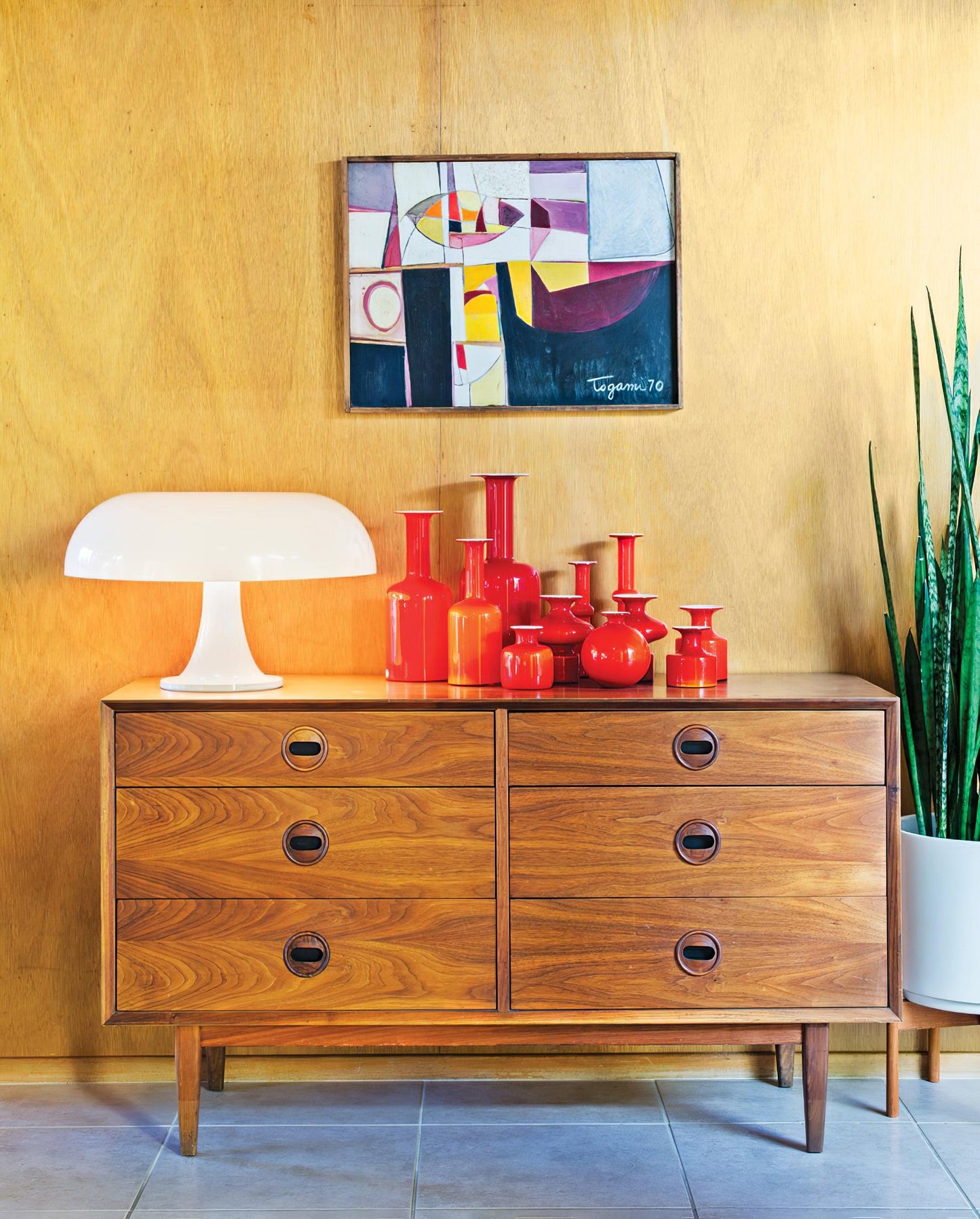 Mushroom Table Lamp Mid Century Modern Colorful Desk Lamp