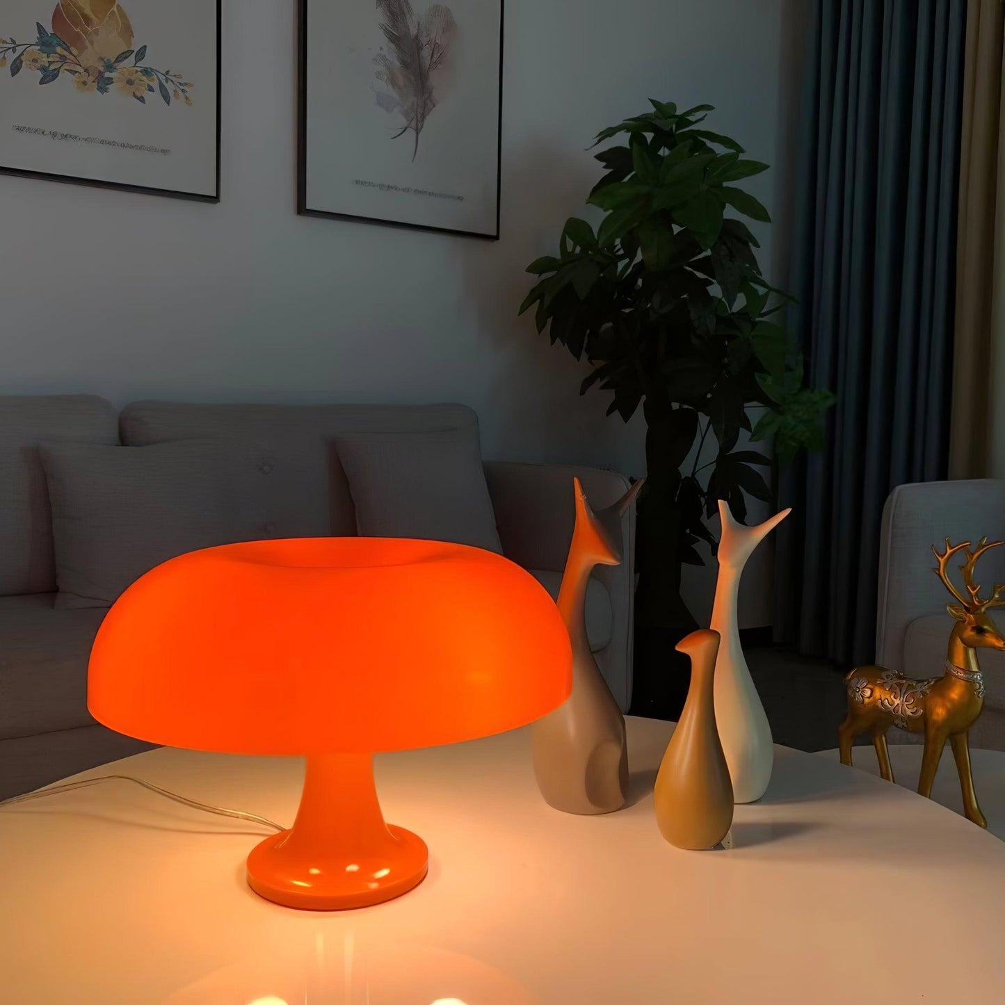 Mushroom Table Lamp Mid Century Modern Colorful Desk Lamp