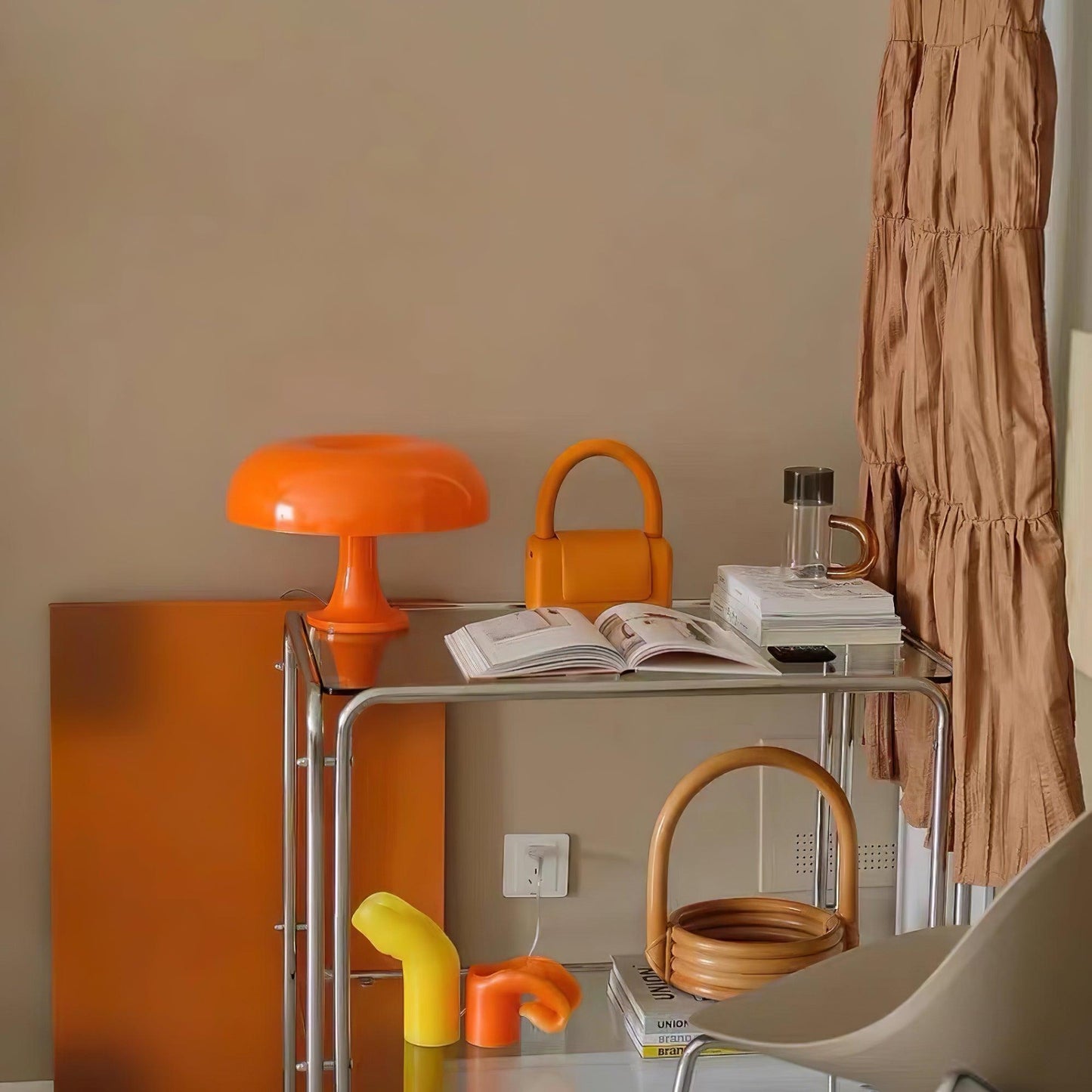 Mushroom Table Lamp Mid Century Modern Colorful Desk Lamp