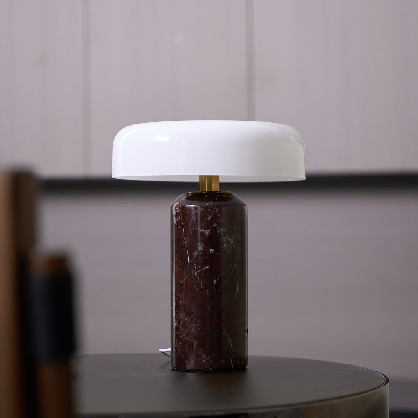 Lunara Marble Table Lamp Opaline Glass LED Bedside Reading Lamp