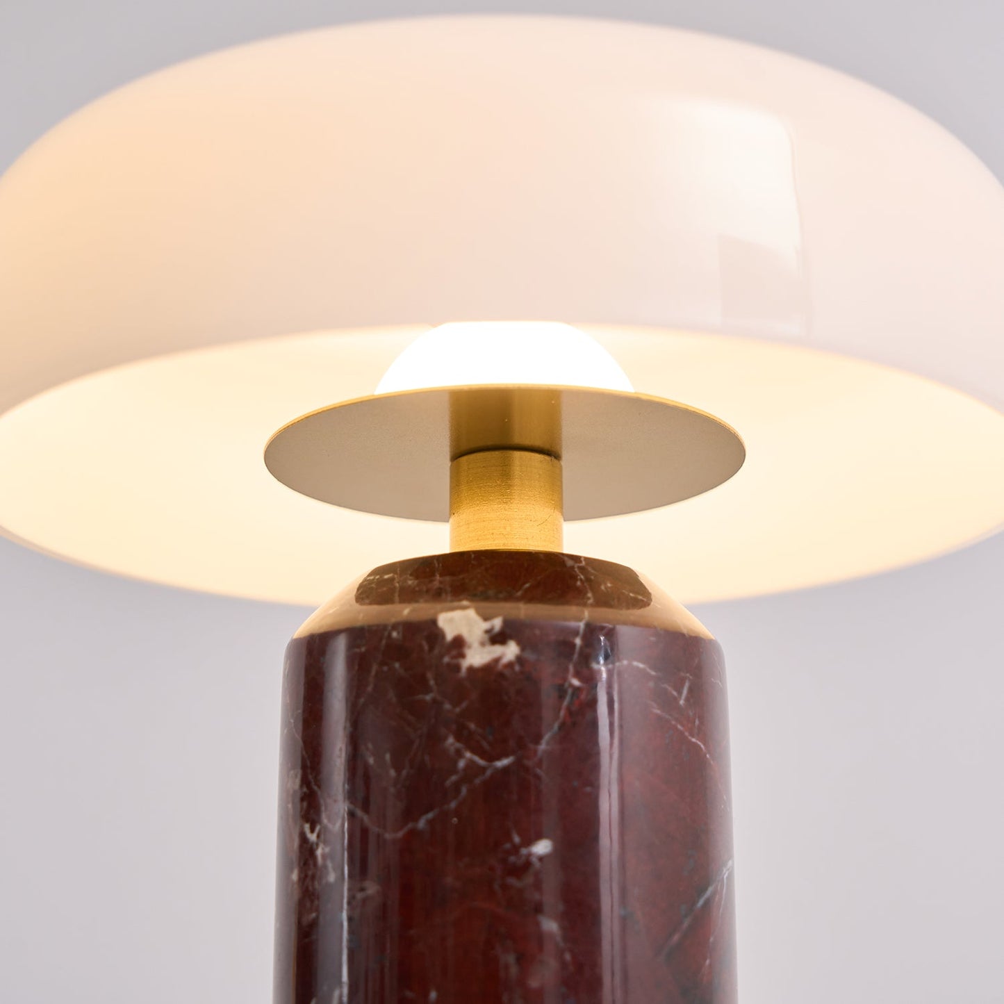 Lunara Marble Table Lamp Opaline Glass LED Bedside Reading Lamp