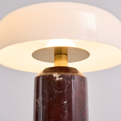 Lunara Marble Table Lamp Opaline Glass LED Bedside Reading Lamp