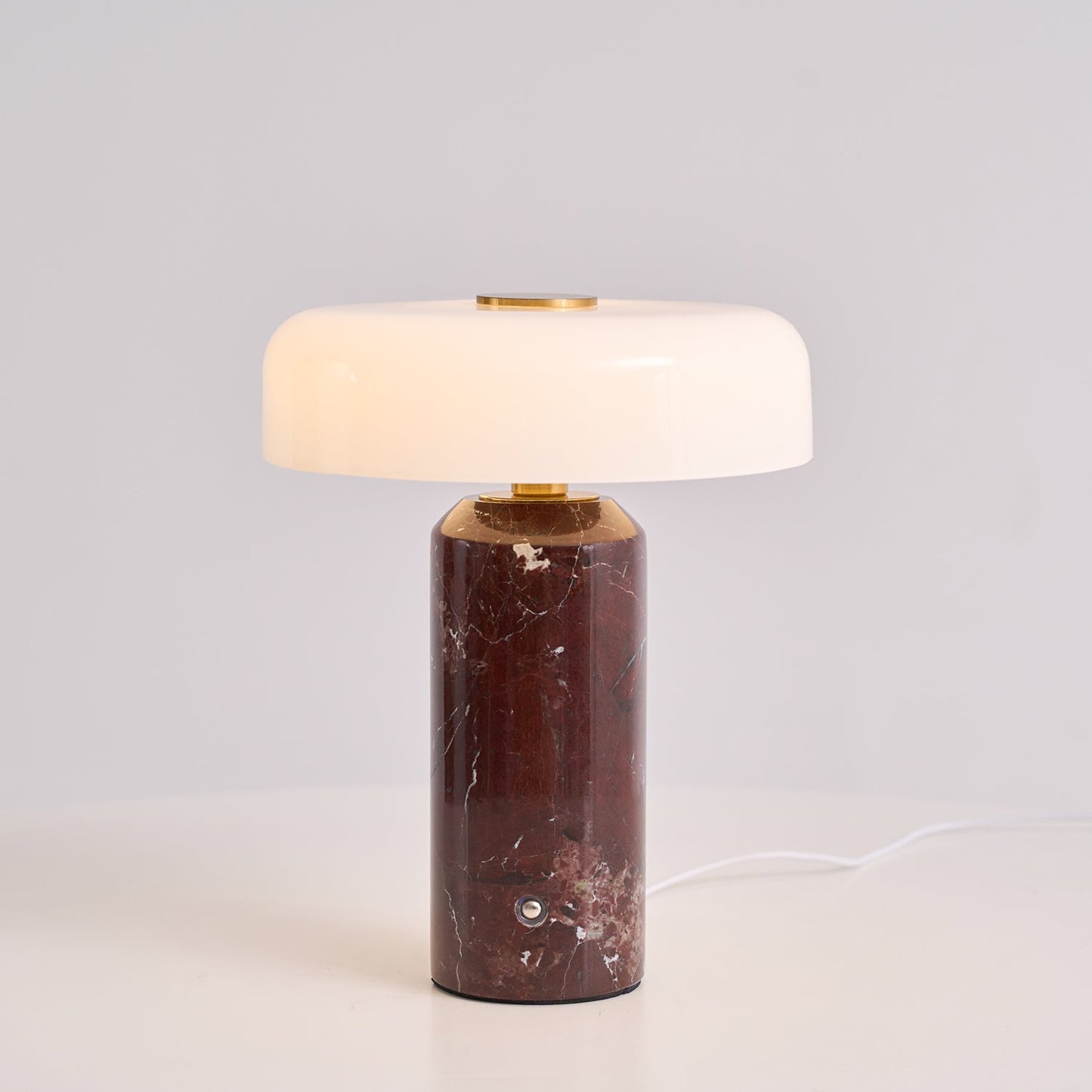 Lunara Marble Table Lamp Opaline Glass LED Bedside Reading Lamp