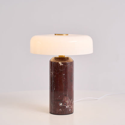 Lunara Marble Table Lamp Opaline Glass LED Bedside Reading Lamp