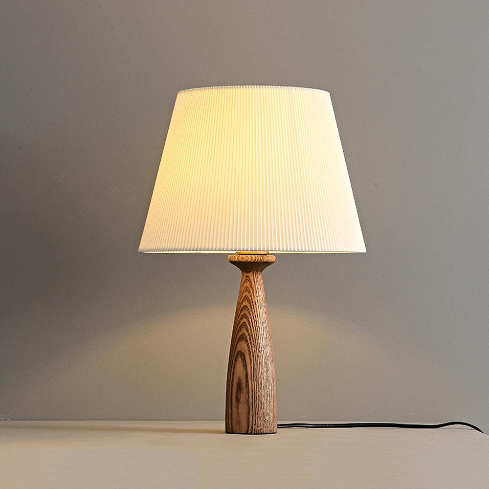 Nora Table Lamp Walnut Wood Fabric LED Desk Lamp Living Room Bedroom Lighting