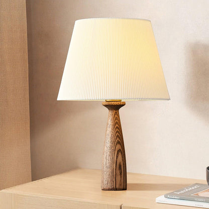 Nora Table Lamp Walnut Wood Fabric LED Desk Lamp Living Room Bedroom Lighting