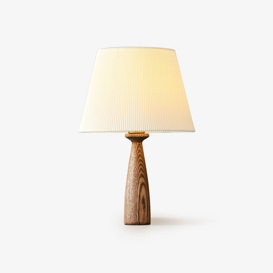 Nora Table Lamp Walnut Wood Fabric LED Desk Lamp Living Room Bedroom Lighting