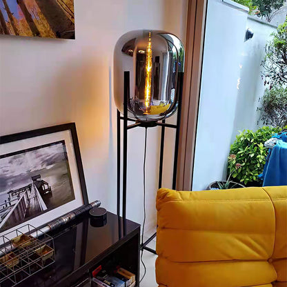 Oda LED Floor Lamp With Modern Glass Globe